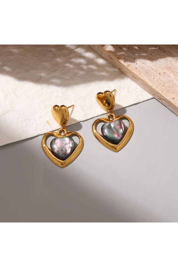 Heart Earring S925 Sterling Silver Dangle Double Love Heart Drop Earrings for Women Mother's Day Birthday Gift