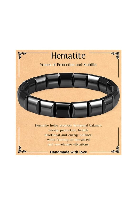 Hematite Bracelet Men Natural Stones Handmade Bracelets Reignites Masculine Energy Male Healing Bracelets for Mens Inspirational Jewellery Gifts