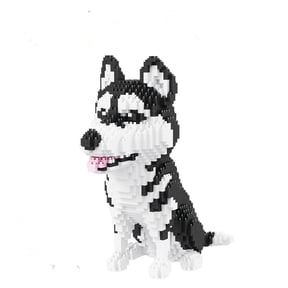 Faty-T Husky Mini Building Blocks, 1900 pcs Cute Animal Micro Mini Building DIY 3D Bricks Kit for Adults(16042 Husky)