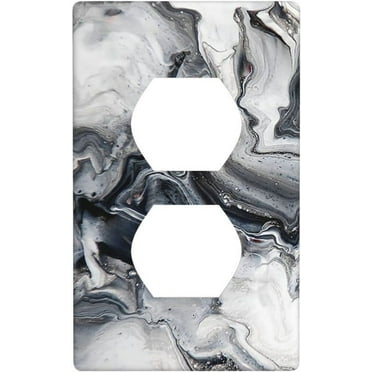 Faty-T Marble Render Print 1 Gang Duplex Electrical Receptacle Outlet Plates Covers Decorative Switch Plate Cover for Bedroom Kitchen Farm House Decor