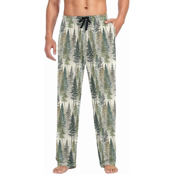 Faty-T Mens Pajama Pants Cartoon Fir Tree Pajama Bottoms Lightweight Pajama Pants Basics Sleep Pajama Lounge Pant