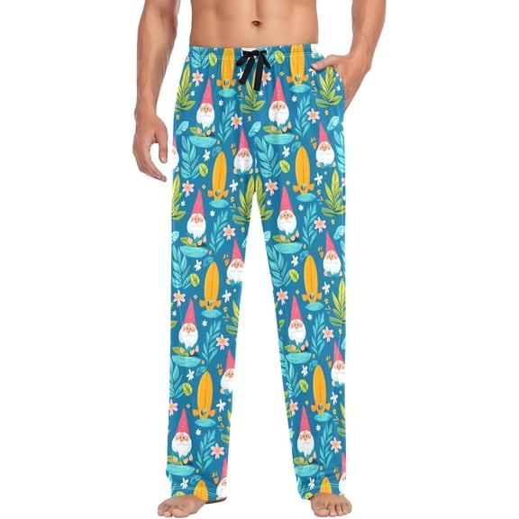 Faty-T Mens Pajama Pants Pajama Bottoms Lightweight Pajama Pants Basics Sleep Pajama Lounge Pant (S-XXL) Gnome Surfboard Design
