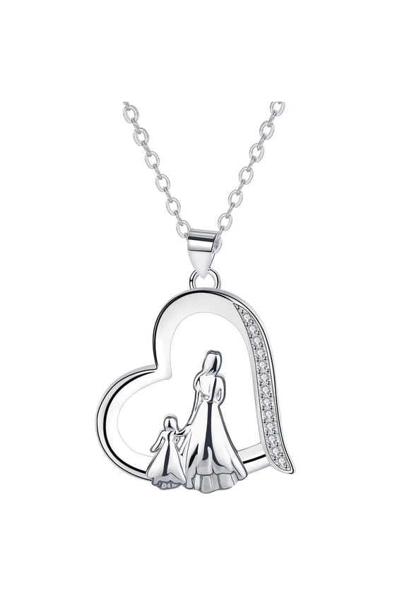 Mothers Birthday Gifts 925 Sterling Silver Always My Mother Forever My Friend Mother Son Love Heart Pendant Necklace,Mom Daughter Jewelry Gifts