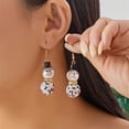 thumbnail image 1 of Faty-T New Christmas Earrings, Fashionable and Versatile, European and American Style with Synthetic Zirconia Snowflake and Faux Hat Snowman Stud Earrings for Women - Christmas, 1 of 8