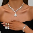 thumbnail image 1 of Faty-T Rhinestone Gold Jewelry Sets Bridal Wedding Necklace Earrings Set Diamond Prom Formal Statement Jewelry Set for Women and Brides, 1 of 11