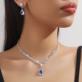 thumbnail image 1 of Faty-T Silver Jewelry Set for Prom,Elegant Prom Jewelry Set Crystal Rhinestone Necklace Earrings Bracelet Brides Wedding Prom Dresses Costume Jewelry Accessories for Women, 1 of 15