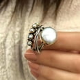thumbnail image 1 of Faty-T Unique Vintage 10 mm Simulated Pearl Ring for Women Ring Set 3 Layer Interlocked Ring Entwined Line With Stacking Rings Wedding Band Statement Cocktail Index Finger Rings, 1 of 7