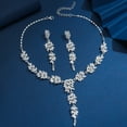 thumbnail image 1 of Faty-T Wedding Jewelry Set Art Deco Hollowed-Out Marquise Crystal Leaf Cluster Necklace Dangle Earrings Sets, 1 of 8