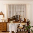 thumbnail image 1 of Faty-T White Sheer Curtains Lace Textured for Bedroom Kitchen, Semi Transparent Farmhouse Rod Pocket Light Filtering Voile Window Drapes, W 60 x L 30 inch Length, 1 of 7