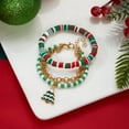 thumbnail image 1 of Faty-T Women's Handmade Christmas Bracelet Set - Multi-Style Stackable Clay Bead Bracelets with Snowflake, Bell, Candy Cane & Santa Charms, 1 of 8