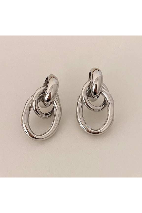 𝐆𝐨𝐥𝐝 𝐄𝐚𝐫𝐫𝐢𝐧𝐠𝐬 for Women 𝐓𝐫𝐞𝐧𝐝𝐲 𝐒𝐭𝐚𝐭𝐞𝐦𝐞𝐧𝐭 Large Dangle Drop Earring Jewelry Gifts Silver