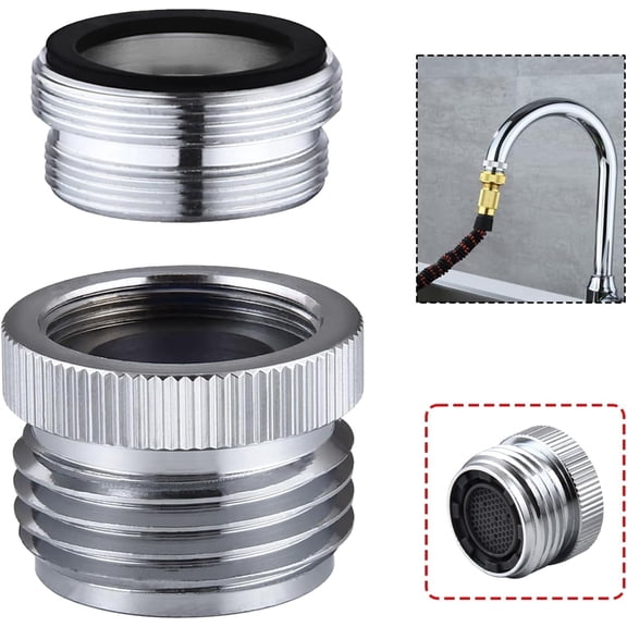 Faucet to Hose Adapter 3/4" GHT Chrome - Sink to Garden Hose Attachment for Kitchen/Bathroom