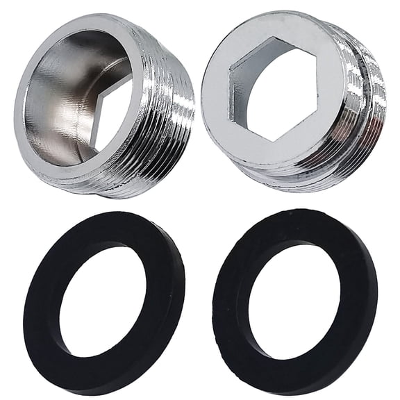 Faucet Adapter Aerator For Water Purifier,24mm Male x 1mm To 22mm Male Connector,Faucet Adapter Brass Fitting,Tap Connector Aerator For Bathroom Kitchen(Silver,2pcs)