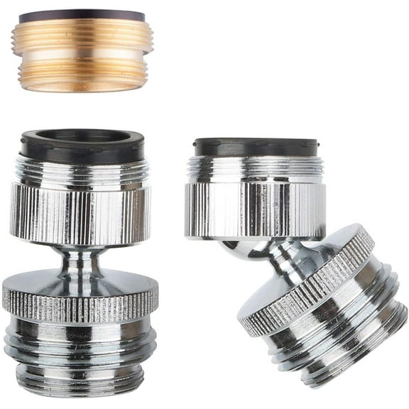 Faucet Adapter Kit, Swivel Aerator Adapter to Connect Garden Hose - Multi-Thread Kitchen Sink Faucet to Garden Hose Adapter 3/4 Inch - Chrome Finished