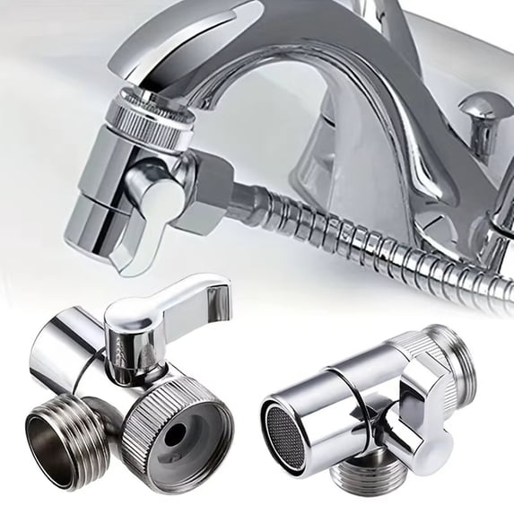 Faucet Adapter Kitchen Sink Splitter, Diverter Water Tap Connector for Toilet Bidet Shower, Universal Fit