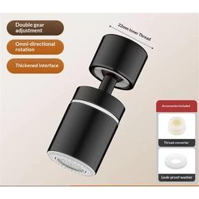 Faucet Aerator, 360 Swivel Kitchen Sink Aerator, 2-Flow Sink Sprayer Attachement, Faucet Replacement Part Female Thread - Matte Black