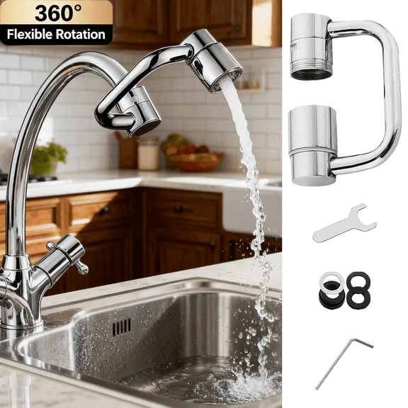Faucet Aerator Extender 1440° Rotatable Sink Faucet Extension, Dual Mode Splash Filter Nozzle, Universal Faucet Attachment for Kitchen and Bathroom, by FAJHHA