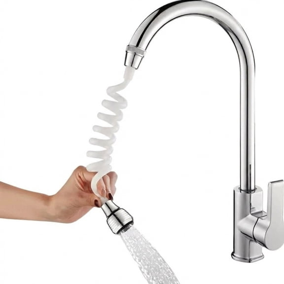 Faucet Aerator with Flexible Extension Hose, Splash-Resistant Sink Attachment for Kitchen and Bathroom Use