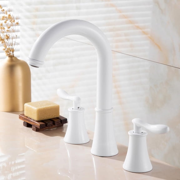 Faucet for Bathroom Sink 3 Hole,Brass Faucet Bathroom,Bathroom Sink Faucet for 360-Degree Rotation,Bathroom Faucet 3 Hole,2 Handles Vanity Tap with Hot and Cold Mixer,Black