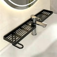 thumbnail image 1 of Faucet Caddy Over Sink Organizer, Kitchen Sink Storage Rack with Fast-Vent Style for Sponges, Soap, Brushes & Scrubbers, No-Drill Wall-Mount Free Black, 1 of 6