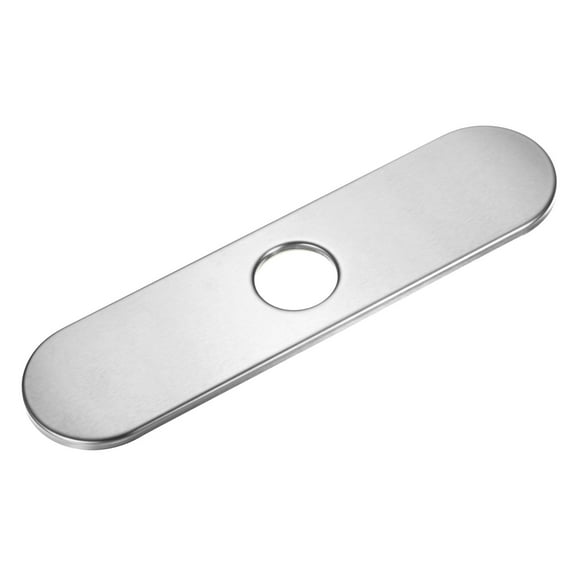 Faucet Deck Plate, 10" 304 Stainless Steel Oval Hole Cover Escutcheon Deck Plate for Bathroom/Kitchen Sink [Brushed Silver Tone]