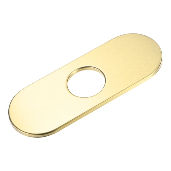 Faucet Deck Plate, 6 Inch Oval 304 Stainless Steel Escutcheon Faucet Plate [Brushed Gold]