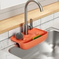 thumbnail image 1 of Faucet Drain Pad Rack - Kitchen Sink Storage Shelf for Sponge, Rag & Wire Ball Drying,kitchen sink organizers, faucet drain rack,Orange,1PC,Kitecy, 1 of 3