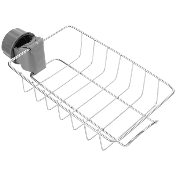 FONDOTIN Clamp Design Sponge Holder for Faucet, and Scratch-Resistant, Silver