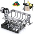 Faucet Drainer Basket with Drip Tray, 360° Swivel Kitchen Sink Faucet ...