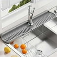 thumbnail image 1 of Faucet Drying Mat 30x6.5 Inches Sink Guard Pad Water Absorption Mat for Kitchen and Bathroom Countertop Protection Multi-Functional Storage Pad for Toothbrush Soap, 1 of 8