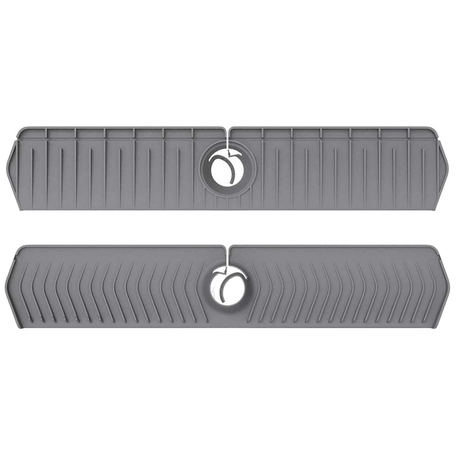 Faucet Drying Pad - 29.9 x 6.5in Splash Guard and Storage Mat, Reusable Sink Protector for Kitchen and Bathroom Countertops(Gray)