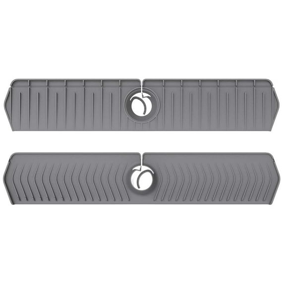 Faucet Drying Pad - 29.9 x 6.5in Splash Guard and Storage Mat, Reusable Sink Protector for Kitchen and Bathroom Countertops(Gray)
