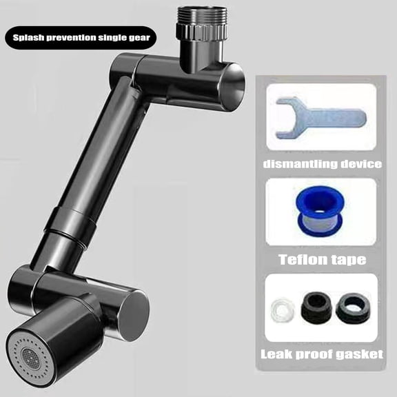 Faucet Extender 1440° Rotating Faucet Aerator - Water Saving Nozzle, Dual Spray Modes, Brass Construction, Easy Installation Sink Attachment