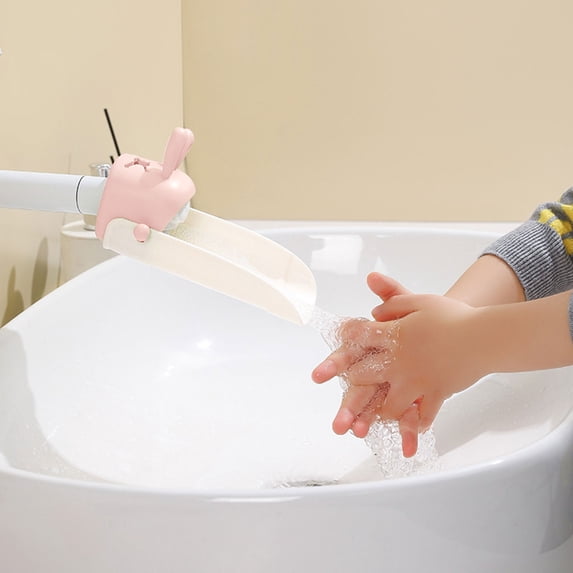 Faucet Extender for Toddlers and Kids – Universal Bathroom Kitchen Bathtub Hand Washing Extenders with Rabbit Ears Design, 14.4 cm×8.3 cm×9.5 cm, Pink