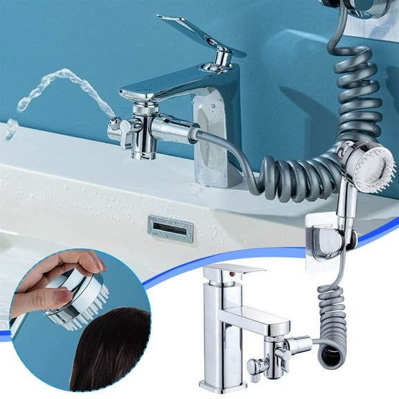 Faucet Extension Device | 3-in-1 Sink Sprayer Attachment – Dual Water Spray Modes | Fits Standard 3/4 Inch Faucets | Easy Install | Handheld Nozzle for Washing, Rinsing, Bathroom & Kitchen Use