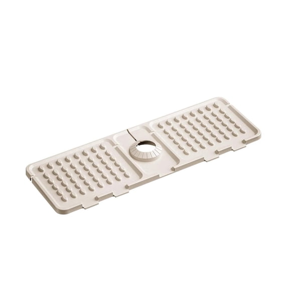 Faucet Guard And Drain Mat Protector Kitchen Splash Guard Silicone Kitchen Tap Mat Stone Tray Tap Mat Splash Guard For Bathroom Kitchen (Beige 1pc)