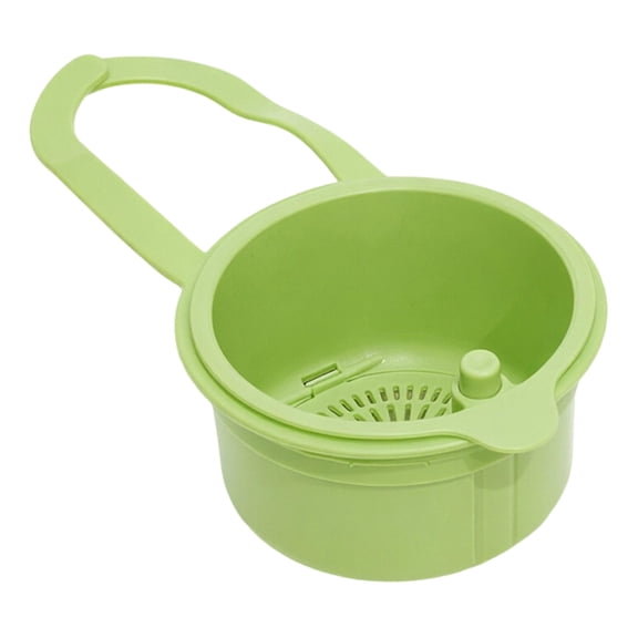 Faucet Hanging Kitchen Sink Strainer Basket, Multi-Functional Press Automatic Dumping Draining Colander, Corner Sink Food Waste Catcher,1 pack Green