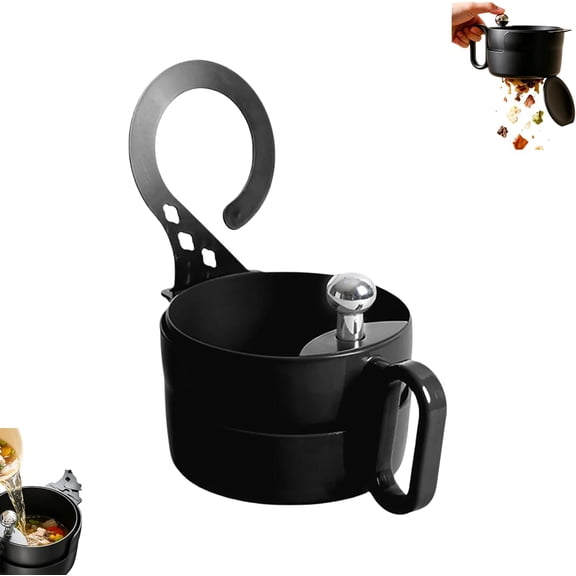 Faucet Hanging Strainer Basket, Separable - Kitchen Drain Storage for Sink, Food Waste, Sponge Holder (Black)