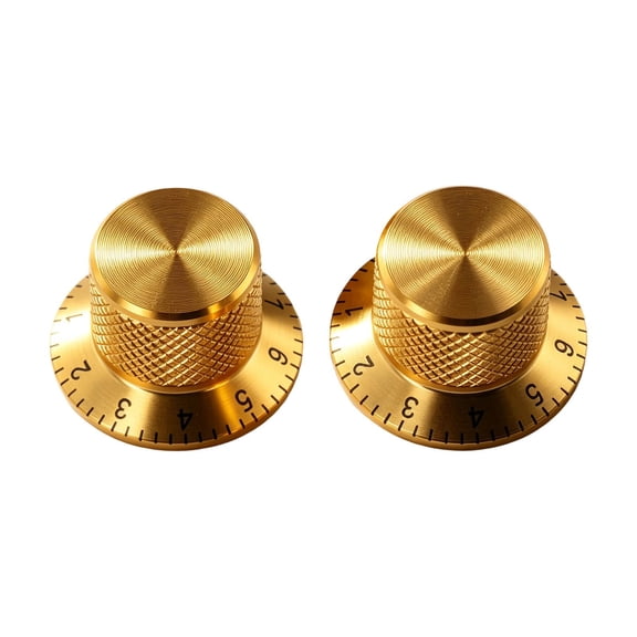 Faucet Hardware Potentiometer Knob Precision Volume and Tone Control Replacement Aluminum Alloy with Digital Scale for Smooth Dial Interaction 2PCS