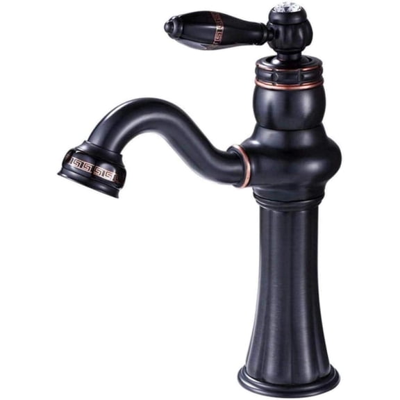 Faucet Household Sink Faucet Kitchen Faucet Bathroom Faucet Bidet Faucet Household Faucet Black Hot and Cold Water Faucet European-Style Copper Hot and Cold Water Bathroom Faucet