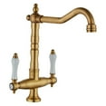 thumbnail image 1 of Faucet For Kitchen Dual Handle Antique Brass Retro Faucet, 360 Degree Rotation Kitchen Sink Taps, Deck Mounted Bathroom Sink Mixer ,Versatile Features, 1 of 3