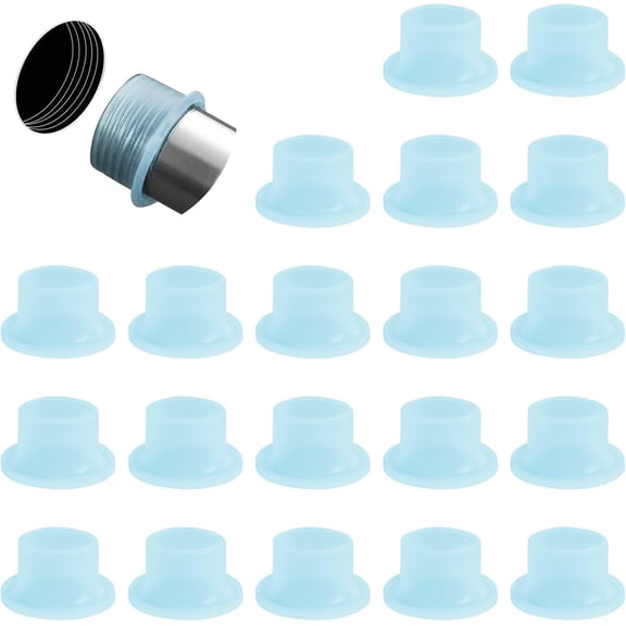 Faucet Leak-Proof Sealing Gasket, 20Pcs Faucet Silicone Gasket Sealing Ring Gasket Leak-Proof Silicone Plug for Faucet Triangle Valve Pipe Sealing Rings (Blue)