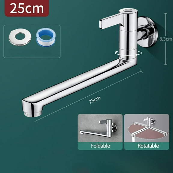Faucet Length 25Cm Single Cold Faucet Functional Water Tap Cold Water Tap Wall-Mounted Installation Single Handle Control