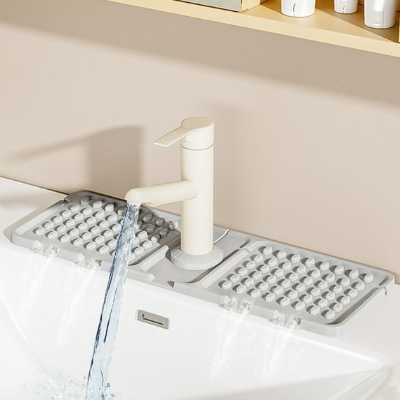 Faucet Mat Draining Pad - Slope Design Fast Self-Draining, Extra Long Sink Countertop Organizer, Hygienic Kitchen Storage, Multifunctional Drying Rack
