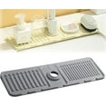 thumbnail image 1 of Faucet Mat for Kitchen Sink, 2024 New Kitchen Sink Splash Guard 18", Silicone Draining Mat Fast Drying Stone Sink Tray, Household Faucet Sink Mat for Kitchen, Bathroom (Beige, 1pcs), 1 of 5