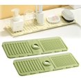 thumbnail image 1 of Faucet Mat for Kitchen Sink, 2024 New Kitchen Sink Splash Guard 18", Silicone Draining Mat Fast Drying Stone Sink Tray, Household Faucet Sink Mat for Kitchen, Bathroom (Beige, 1pcs), 1 of 5