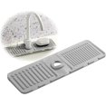 thumbnail image 1 of Faucet Mat for Kitchen Sink, 2024 New Kitchen Sink Splash Guard Silicone Draining Mat, Fast Drying Protective Sink Tray, Ideal for Kitchens, Bathrooms and RVs (Grey, 17.5" x 5.5"), 1 of 5