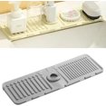 thumbnail image 1 of Faucet Mat for Kitchen Sink, 2024 New Kitchen Sink Splash Guard Silicone Draining Mat Fast Drying Stone Sink Tray, Sink Protectors Dish Soap Sponge Holder for Kitchen Bathroom Sink (Yellow, Large), 1 of 5