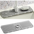 thumbnail image 1 of Faucet Mat for Kitchen Sink - 2024 New Silicone Faucet Mat Dish Soap Sponge Holder for Kitchen Sink Accessories Gadgets, Drying Mat for Kitchen Counter Bathroom Kitchen Sink Splash (Grey), 1 of 5