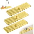 thumbnail image 1 of Faucet Mat for Kitchen Sink, 2024 Upgrade Kitchen Sink Splash Guard Silicone Draining Mat Dish Soap Sponge Holder Tray for Kitchen Bathroom Sink for Kitchen Bathroom Sink Area (Grey, 2 Pack), 1 of 5